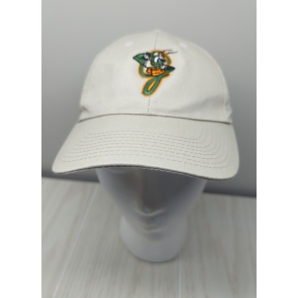 Greensboro Grasshoppers NC Fidelity bank Youth khaki tan baseball hat cap adjust